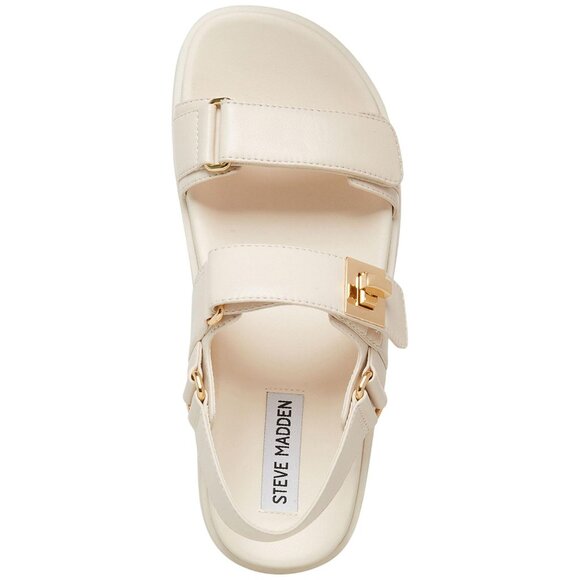 Steve Madden Womens Strappy Mona Sandal MONA04S1 Bone Leather Off White 8M - Picture 11 of 12